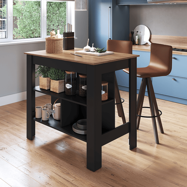 Isla De Cocina Negro Miel - Preventa 22 de Diciembre