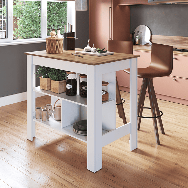 Isla De Cocina Blanco Miel