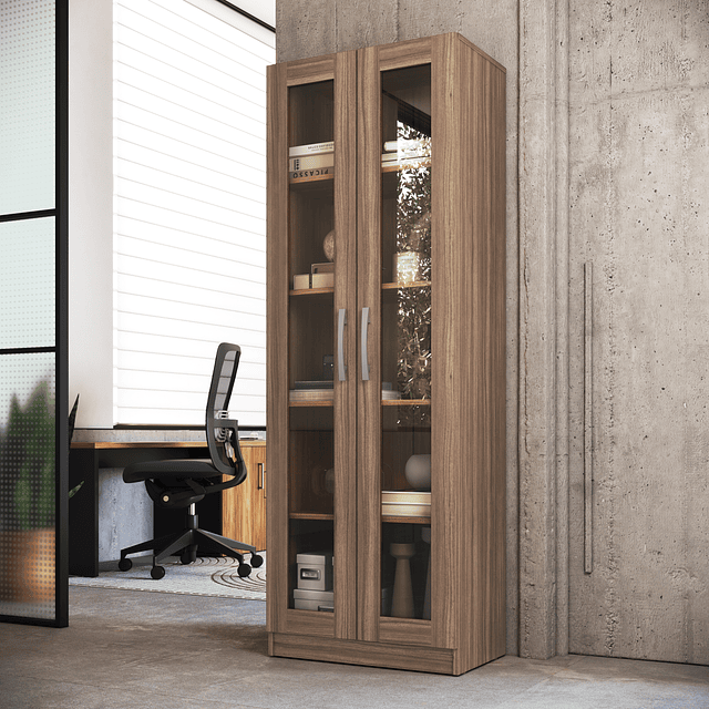 Vitrina 2 Puertas Vidrio Castaño 