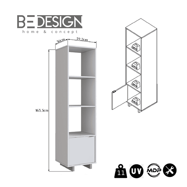 Estante Organizador  Puerta Blanco 