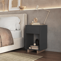 Velador 1 Cajon Gris 