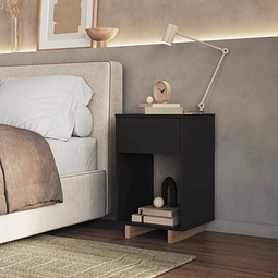 Velador 1 Cajon Negro  