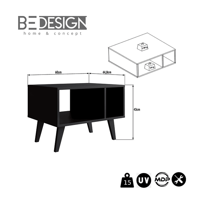 Mesa De Centro Retro Negro