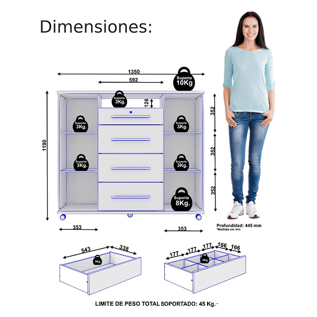 Comoda Multifuncional Caramelo Mate