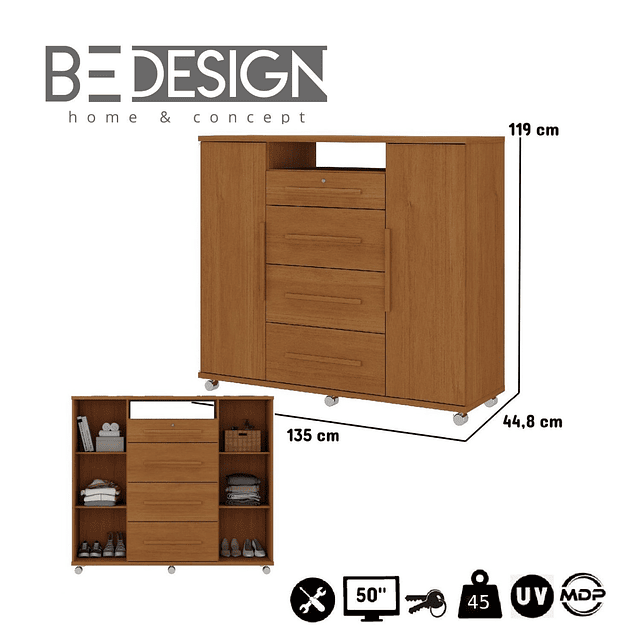 Comoda Multifuncional Caramelo Mate