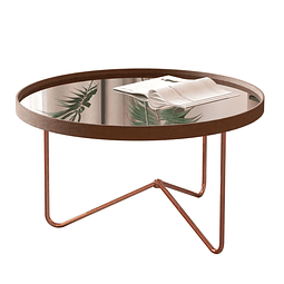 Mesa De Centro Espejo Bronce