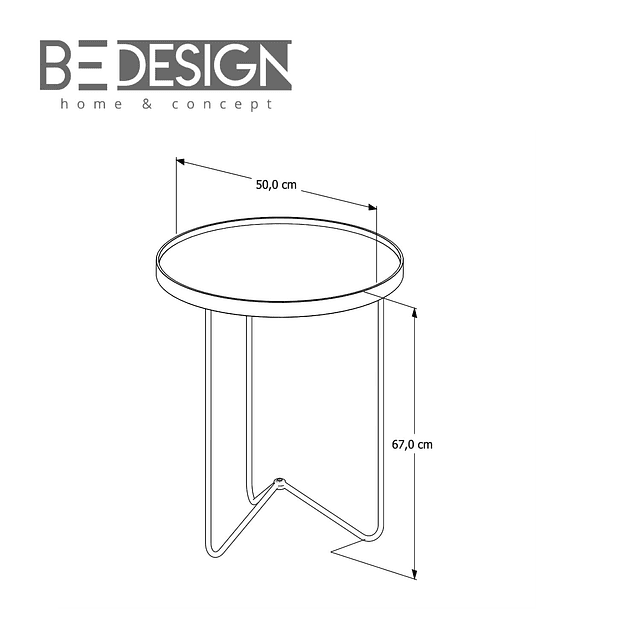 Mesa Lateral Redonda Espejo Bronce