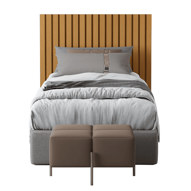 Respaldo Panel Single Madera Caramelo 24mm