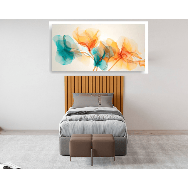 Respaldo Panel Single Madera Caramelo 24mm