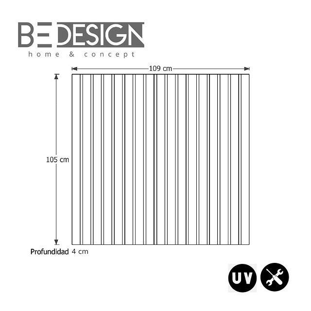 Respaldo Panel Single Madera Caramelo 24mm