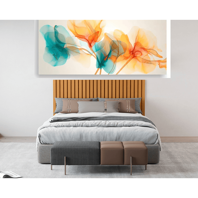 Respaldo Panel Queen Madera Caramelo 24mm