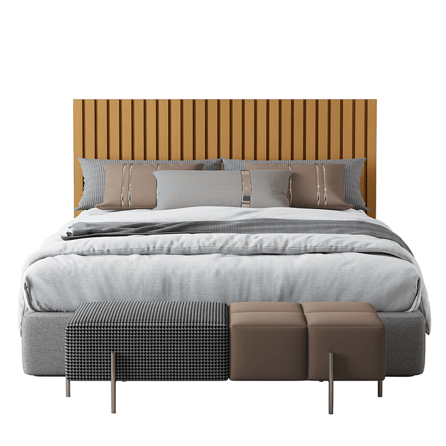 Respaldo Panel Queen Madera Caramelo 24mm