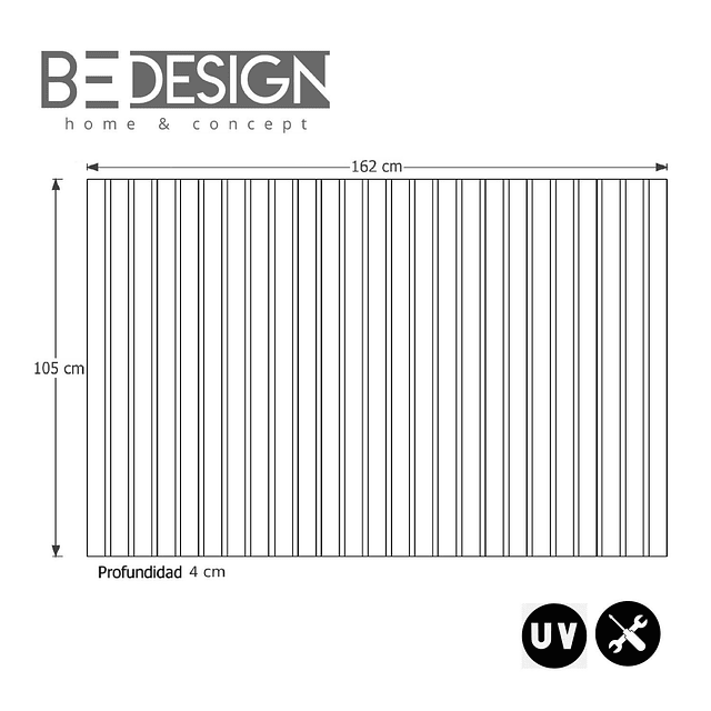 Respaldo Panel Queen Madera Caramelo 24mm