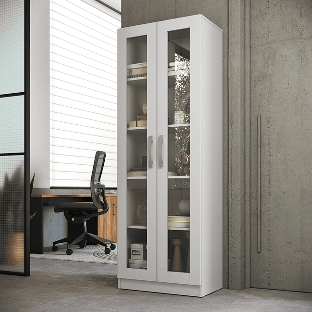 OFERTA ESPECIAL - Vitrina 2 Puertas Vidrio Blanco 