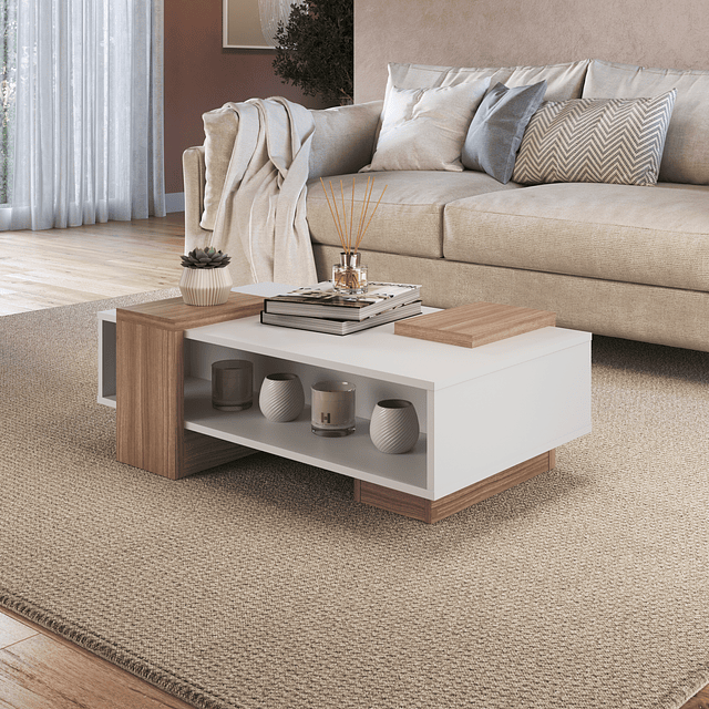 OFERTA ESPECIAL - Mesa De Centro b93 Blanco Castaño