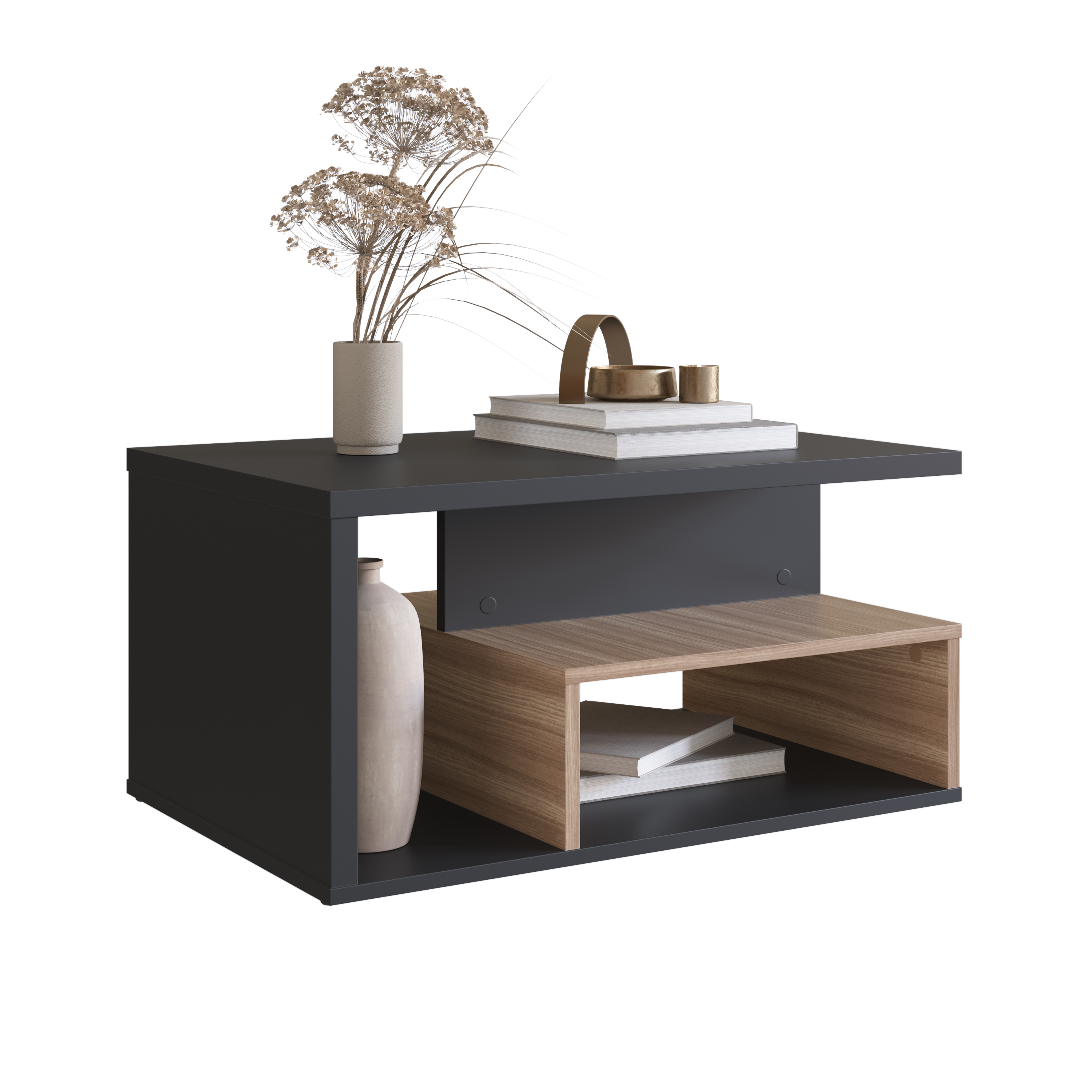 Mesa De Centro b92 Negro Castaño