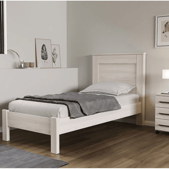 Cama 1 Plaza Munique Vainilla