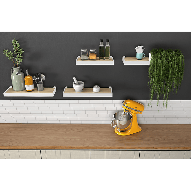 Repisa Duetto Cemento Con borde Gris 