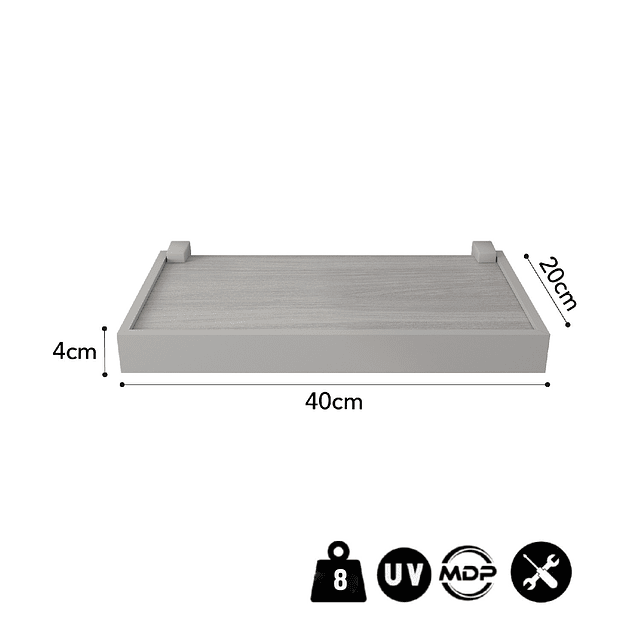 Repisa Duetto Roble Con Borde Gris