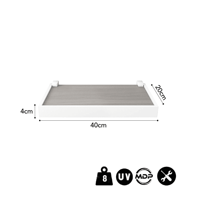 Repisa Duetto Blanco Con borde Gris