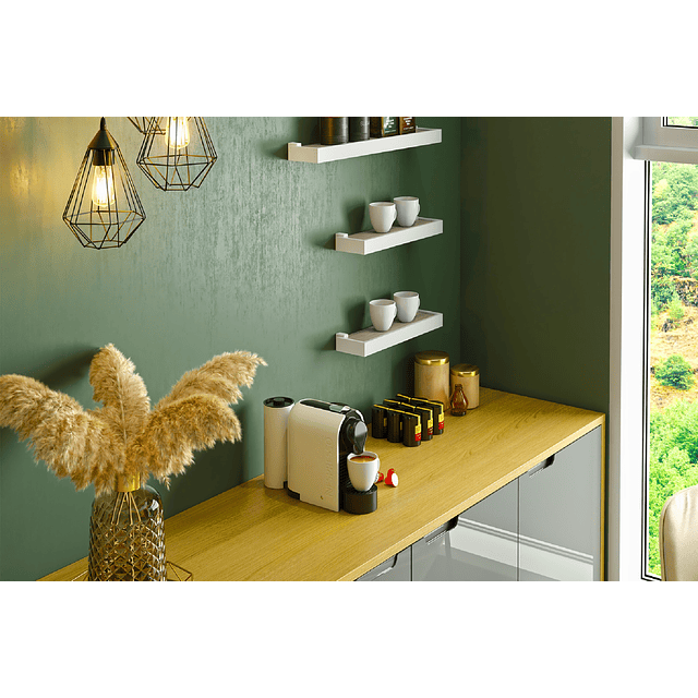 Repisa Duetto Blanco Con borde Gris