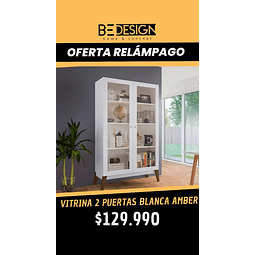 Ofertas Relámpago - Vitrina 2 Puertas Blanca Amber 