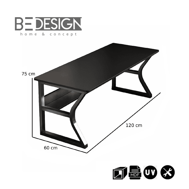 Escritorio Gamer Metal Negro 