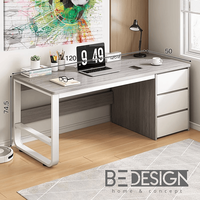 Escritorio Ejecutivo Metal Gris Blanco