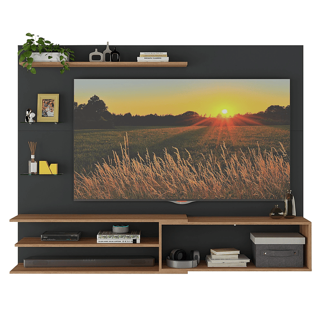 Rack Pared Be65" Negro Miel