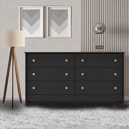 Comoda Duplex 6 Cajones Negro 