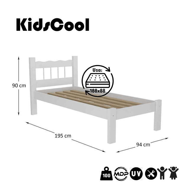 Cama Individual Blanco Be 