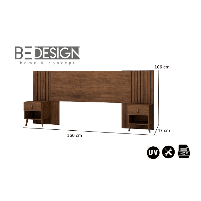 Respaldo Box Lady Ripada Caramelo