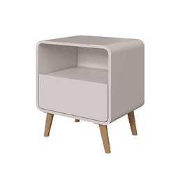 Velador Retro Un Cajón Roble Claro