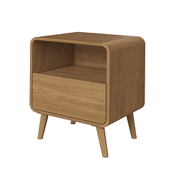 Velador Retro Un Cajón Roble Oscuro