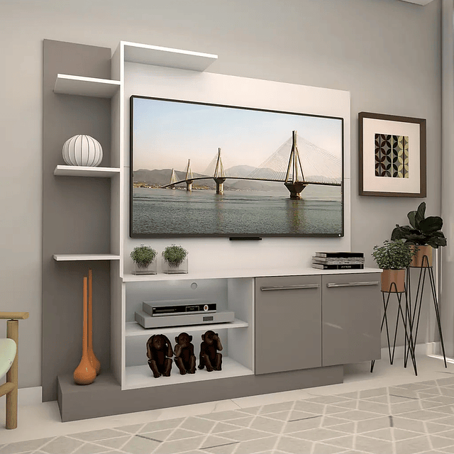 Rack Tv Verona Blanco Gris