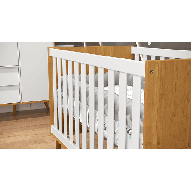  Cuna multifunción Gold Gris Eco Wood