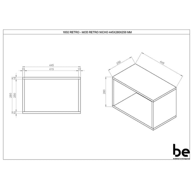 Repisa Rectangular 1002 Retro Blanca