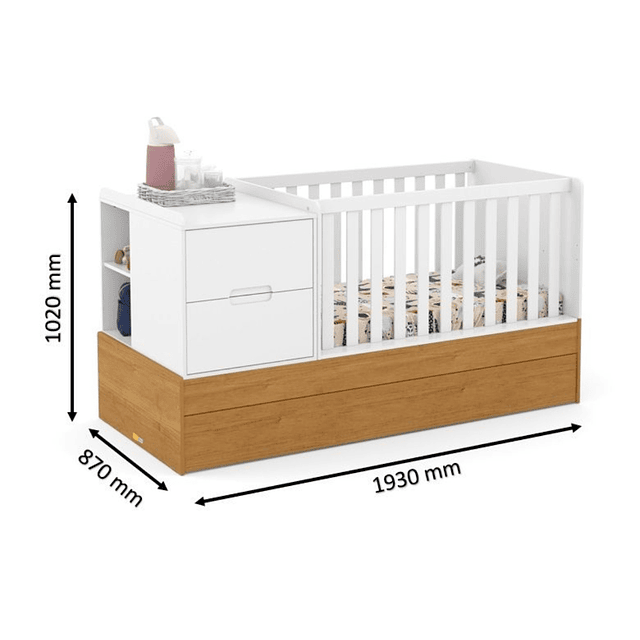 Cuna Formare Blanco Eco Wood Multifunción 