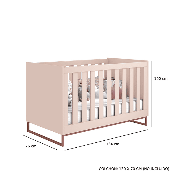 Cuna Noah Design Rosa Base Cobre