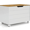 Baúl Blanco Tapa color Madera