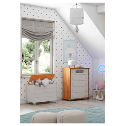 Baúl Blanco Tapa color Madera