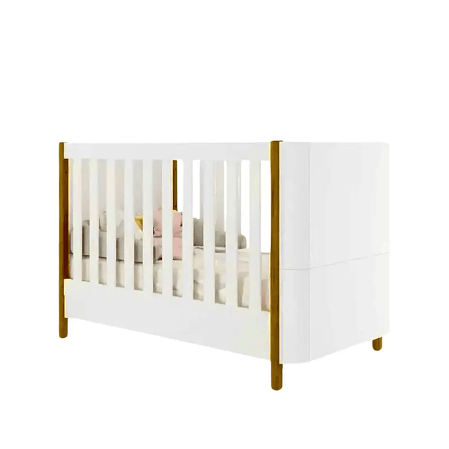 Cuna Blanca Miel Olivia 2 Funciones 