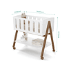 Mini cuna colecho Liv Blanca/Eco wood Con ruedas