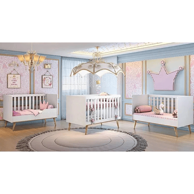 Cuna Blanco Miel Ludmila 2 Funciones