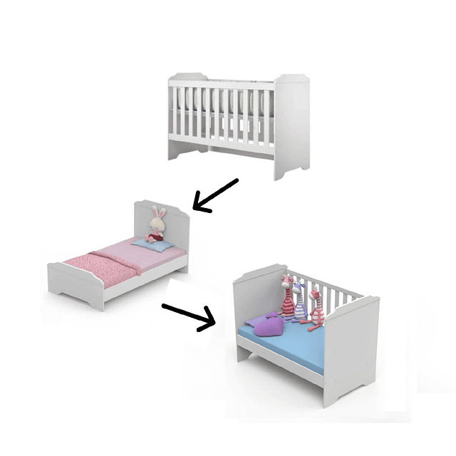 Cuna Blanca Mel 3 Funciones 