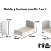 Cuna Blanca Mel 3 Funciones 