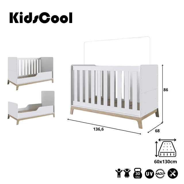 cuna 3 Funciones Honey Blanco