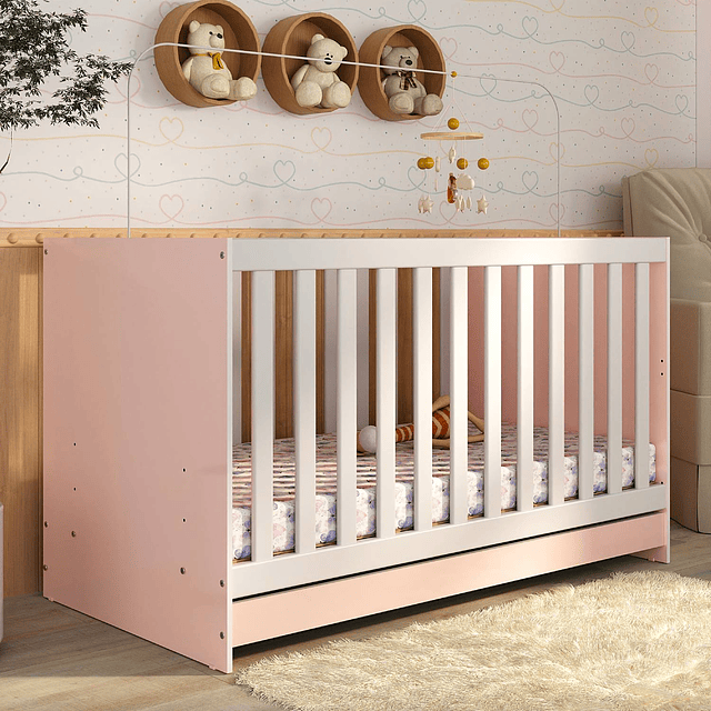 Cuna New 3 Funciones Rosado 