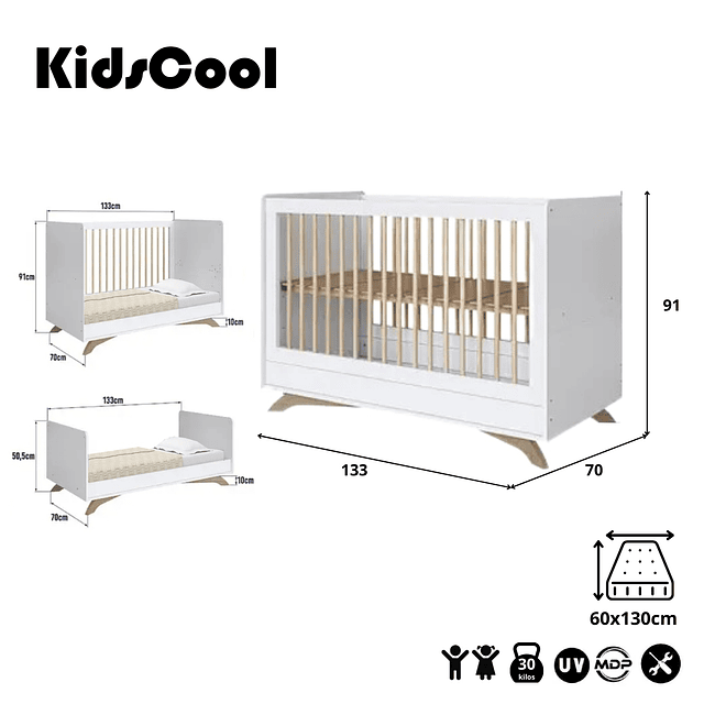 Cuna Blanca 3 Funciones Affet 