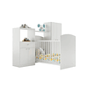 Cuna + Comoda + Closet Blanco Top Baby